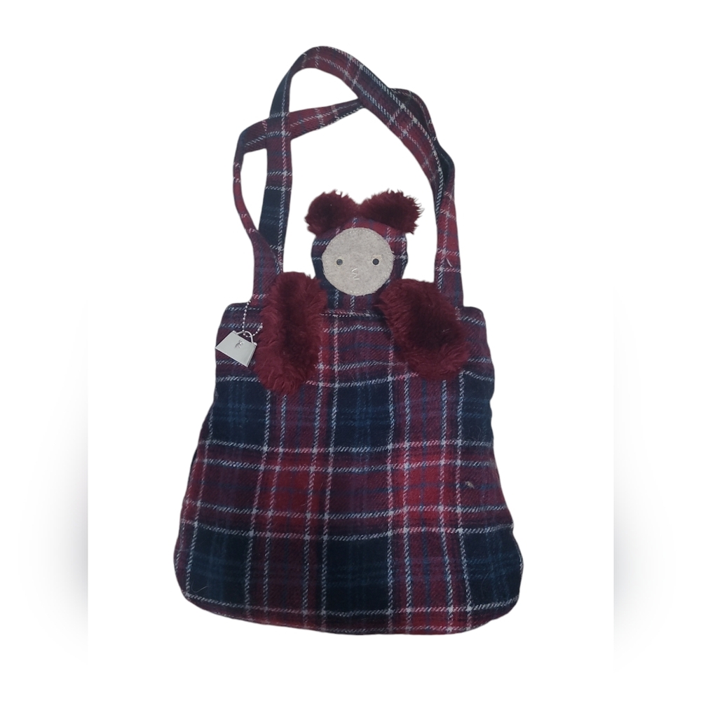 Jeanne Lottie Plaid Bear Purse